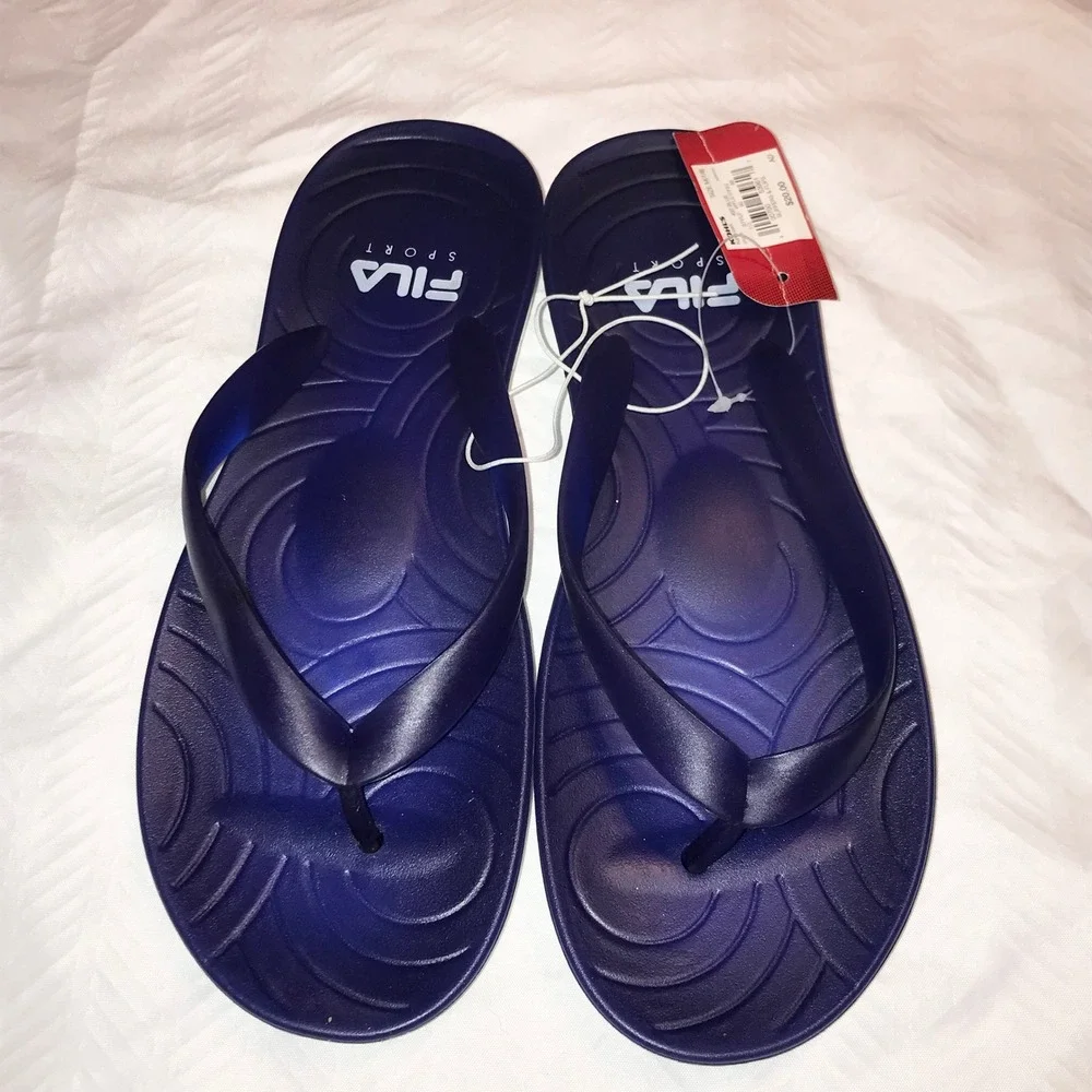 Fila Sport‎ Navy Blue Thong Flip Flop Sandals Mens Size 7/8 WRU617FS0